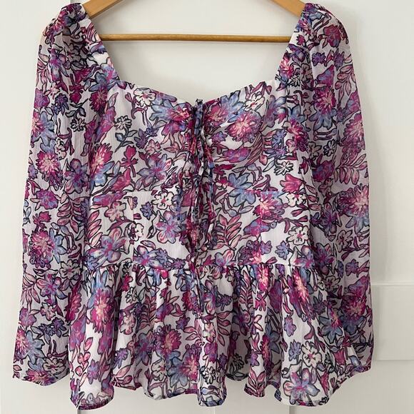 French Connection NWT Hallie Peplum Top M - Picture 8 of 10